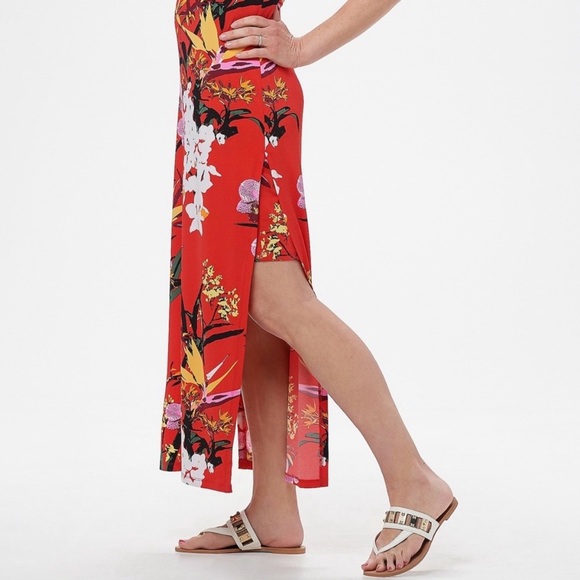G.I.L.I Red Floral Maxi Sundress Dress XLP - Picture 2 of 4